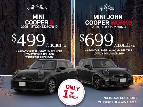 Bannière de MINI Cooper S & Works 2025